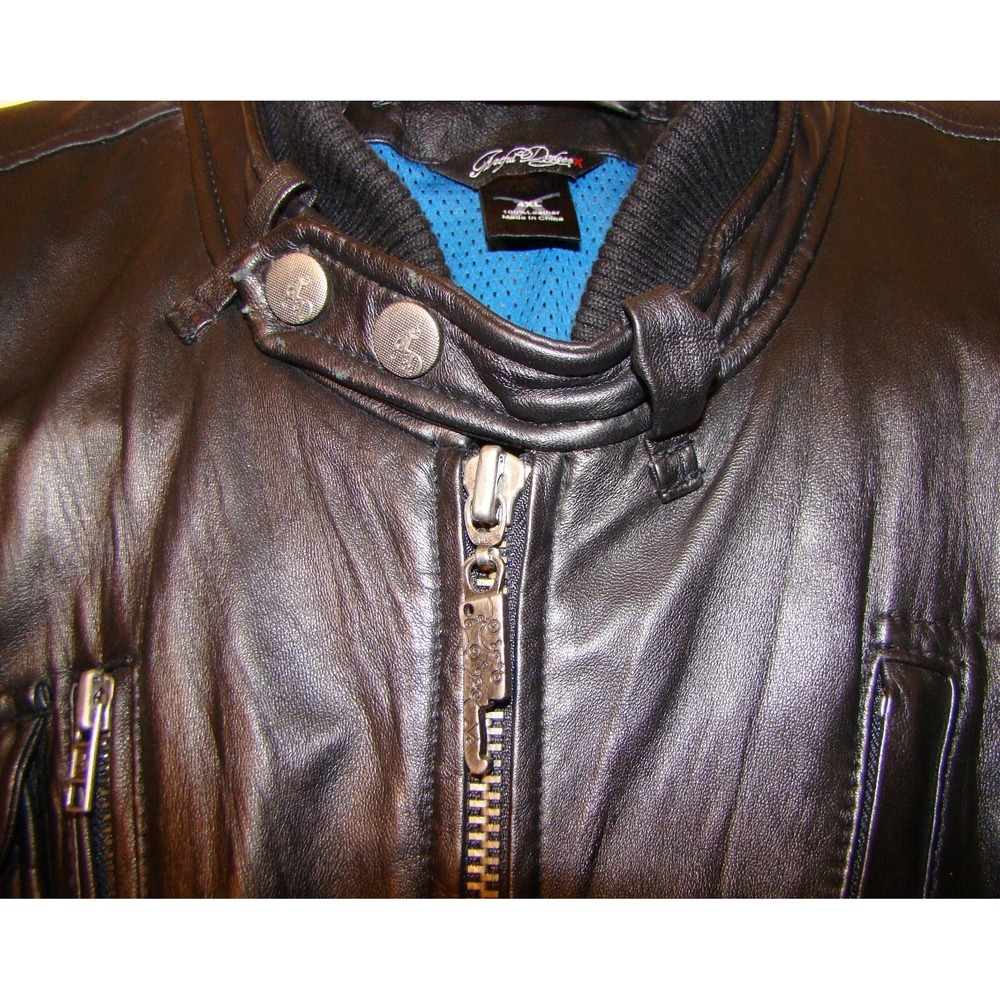 Artful Dodger Black Leather Bomber Jacket Big & Tall Size 4XL    AC - Picture 5 of 13